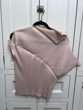Pleats Please Issey Miyake Leap Top Asymmetric Blush Pink NWOT